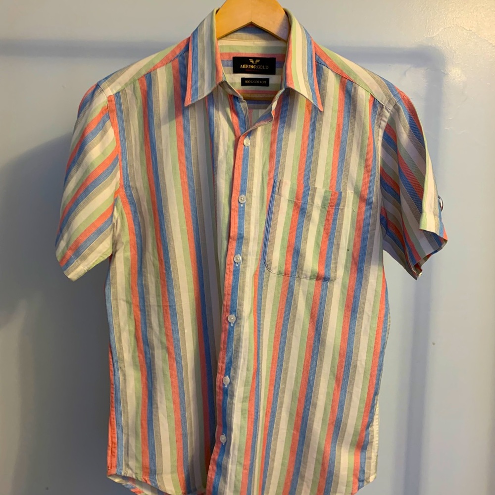 Vintage pastel button down shirt sleeve shirt